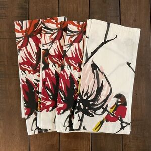 Crate & Barrel Fall Floral Print Cloth Napkins